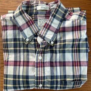 Collared J.Crew, men's plaid slim size medium , button-down shirt, EUC